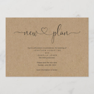 Rustic Wedding Postponement Announcement