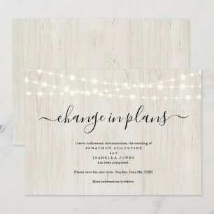 Rustic Wedding Postponement Announcement