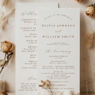 Rustic Wedding Program, Simple Order Of Events Program