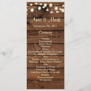 Rustic Wedding Program, Wedding Program, Rustic Ra Program