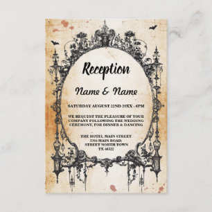 Rustic Wedding Reception Cards Gothic Frame