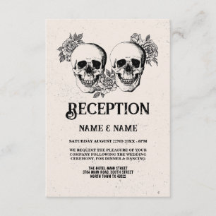Rustic Wedding Reception Cards Skulls Roses