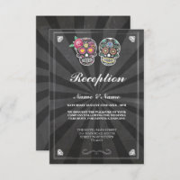 Rustic Wedding Reception Cards Sugar Skull