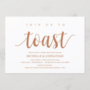 Rustic Wedding Rehearsal Dinner, Copper Colour Invitation