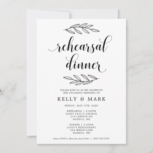 Rustic Wedding Rehearsal Dinner Invitation (Front)