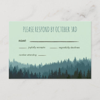 Rustic Wedding RSVP in the Mountains Card