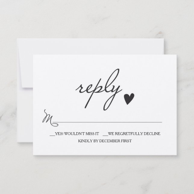 Rustic Wedding RSVP - Respons Card (Front)