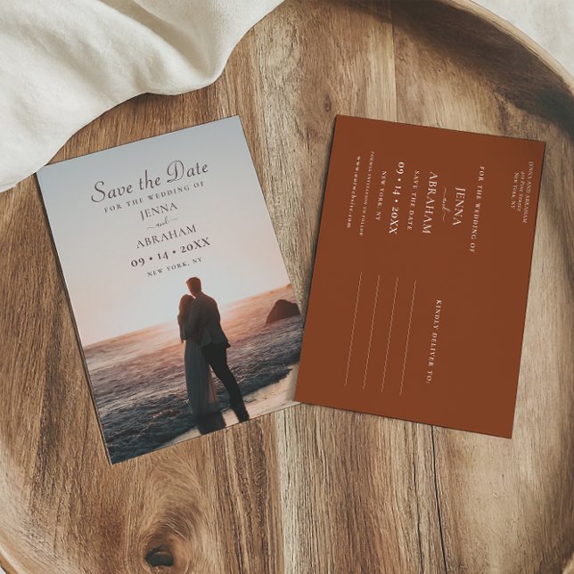 Rustic Wedding Save the Date Photo Invitation Postcard (Creator Uploaded)