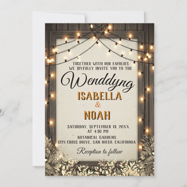 Rustic Wedding Save the Date Templates with Fall F (Front)