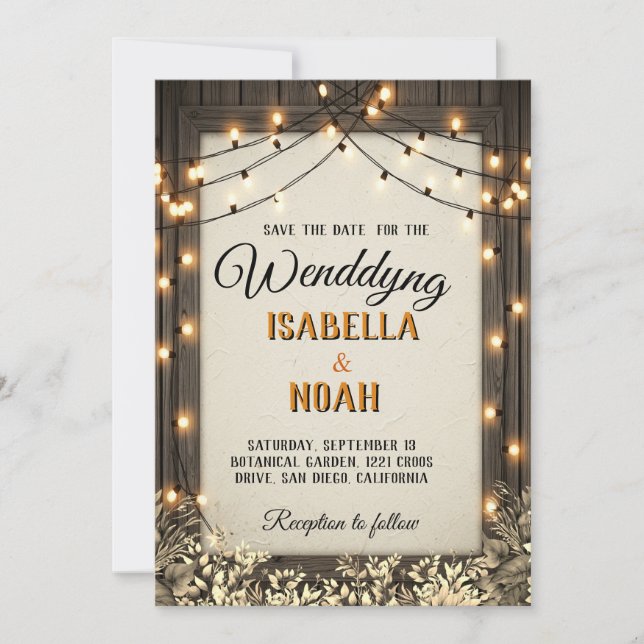 Rustic Wedding Save the Date Templates with Fall F (Front)