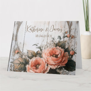 Rustic Wedding Sign with Custom Names and Date Card
