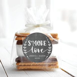 Rustic Wedding S'more Love Favour Classic Round St Sticker