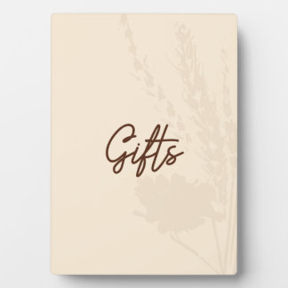Rustic Wedding Table Card Gifts - Wheat Detail Plaque