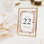 Rustic Wedding Table Number<br><div class="desc">The Rustic Wedding Table Number is perfect for the nature-inspired bride. Featuring beautiful hand-painted watercolor wildflowers in a range of blush pink, dusty rose, burgundy, and terracotta hues, this suite is framed in a stylish rustic boho style with sage greenery that adds a touch of modern charm. Make your big...</div>