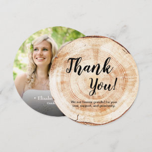 Rustic Wedding Thank you Wood Grain Custom Photo  Invitation