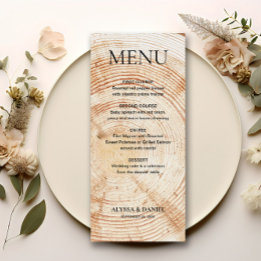 Rustic Wedding Tree Wood bark Grain Menu