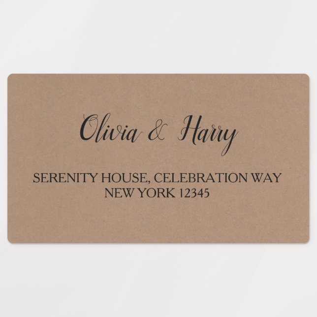 Rustic Wedding Waterproof Return Address Labels (Design 1)