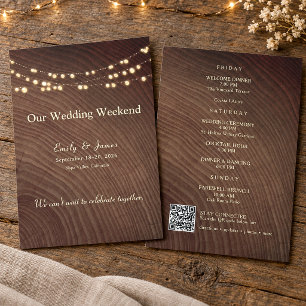 Rustic Wedding Weekend Itinerary Card