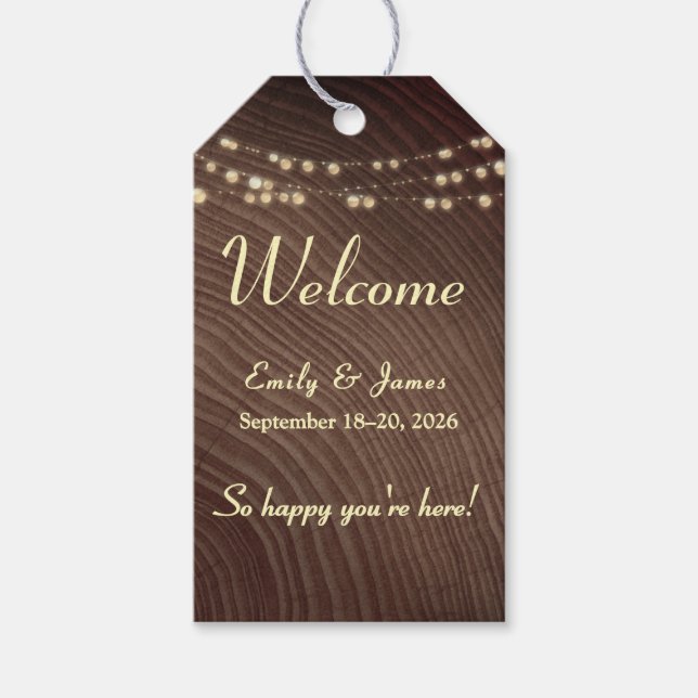 Rustic Wedding Welcome Bag Tag (Front)