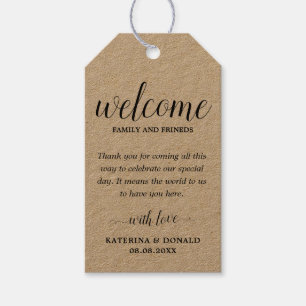 Rustic Wedding Welcome Favour Bags Gift Tags