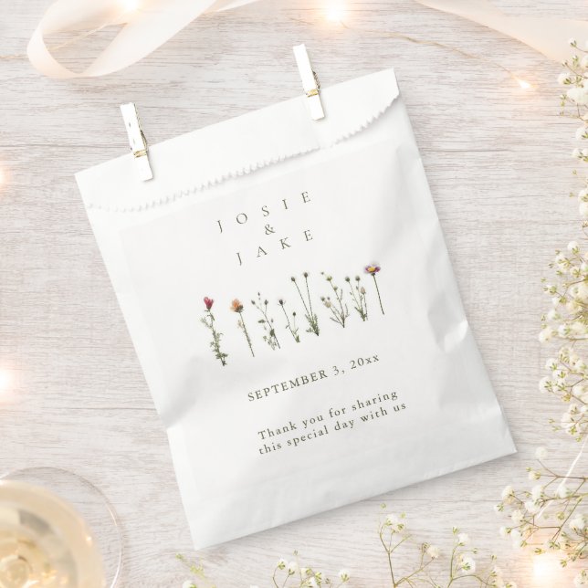 Rustic wedding wildflowers favour bags (Clipped)