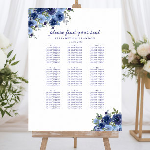 Rustic Wedding with Blue Navy Flowers Poster