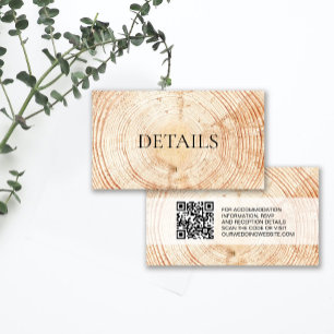 Rustic Wedding Wood Grain Details QR code Template