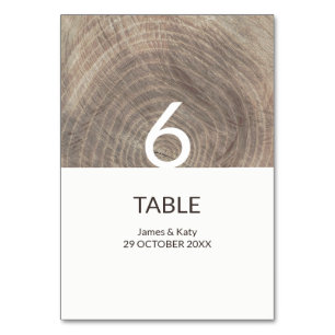 Rustic wedding wood texture table number