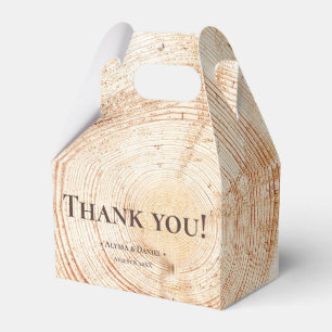 Rustic Wedding Wood tree bark rings Texture Custom Favor Box