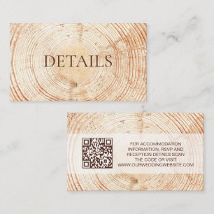 Rustic Wedding Woodland Details QR code Template