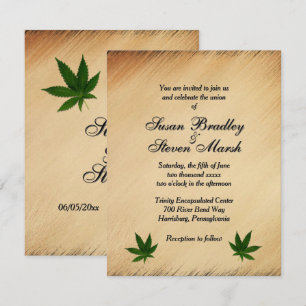 Rustic Weed Ticket Wedding Invitation