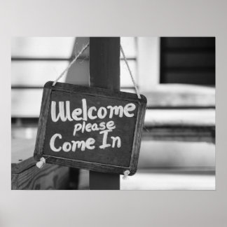 Rustic Welcome Sign Please Come In Poster