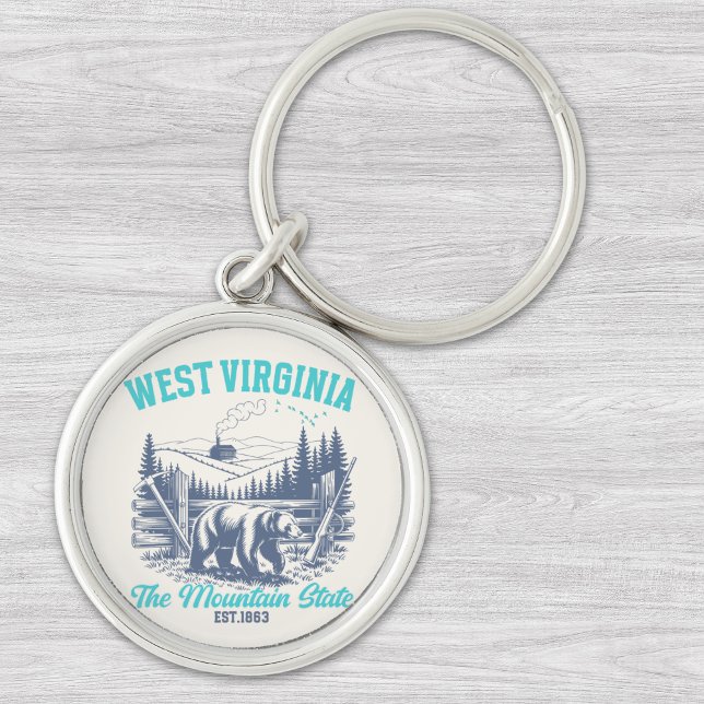 Rustic West Virginia Nature Scene with Bear Keychain (Creator Uploaded)