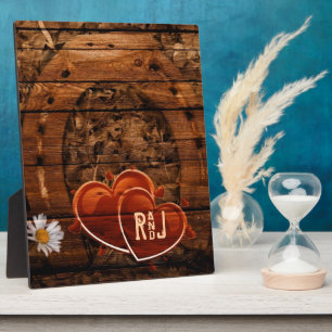 Rustic Western Barn Wood Horseshoe Wedding Plaque