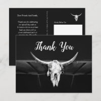 Rustic Western Black And White Bull Skull  Wedding