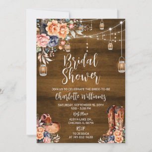 Rustic Western Bridal Shower Invitation