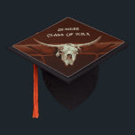Rustic Western Brown Country Bull Skull Graduation Cap Topper<br><div class="desc">Country western cowboy rodeo bull skull 2024 graduation cap topper. Brown rustic farmhouse style. Personalized old wild west vintage antique inspired decor. Cool,  trendy,  modern farm animal design. Customize script and date. Image copyright Marg Seregelyi Photography.</div>
