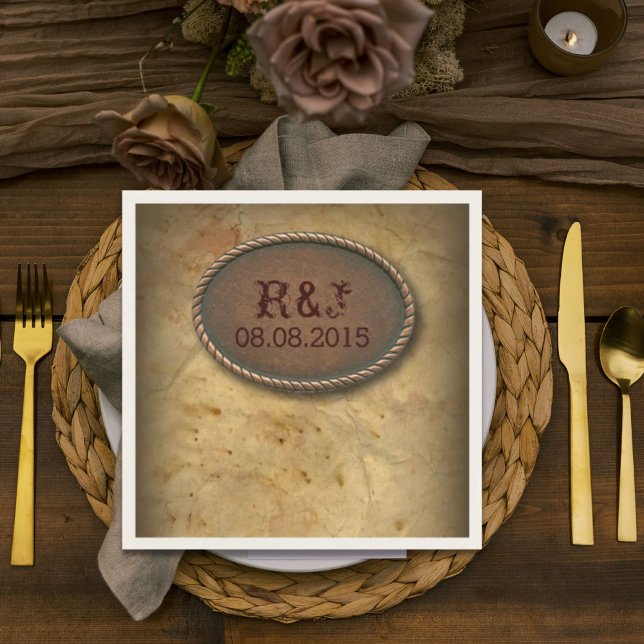 Rustic western country cowboy barn wedding napkin (Rustic western country cowboy barn wedding napkins)