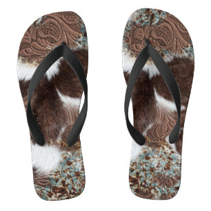Rustic Western Country Cowboy Cowgirl Style Flip Flops