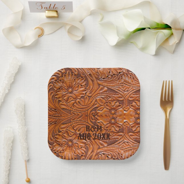 Rustic western country cowboy wedding  paper plate (Wedding)