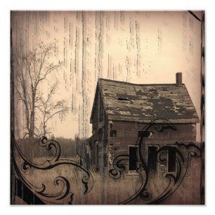 rustic western country farm barn wedding photo print