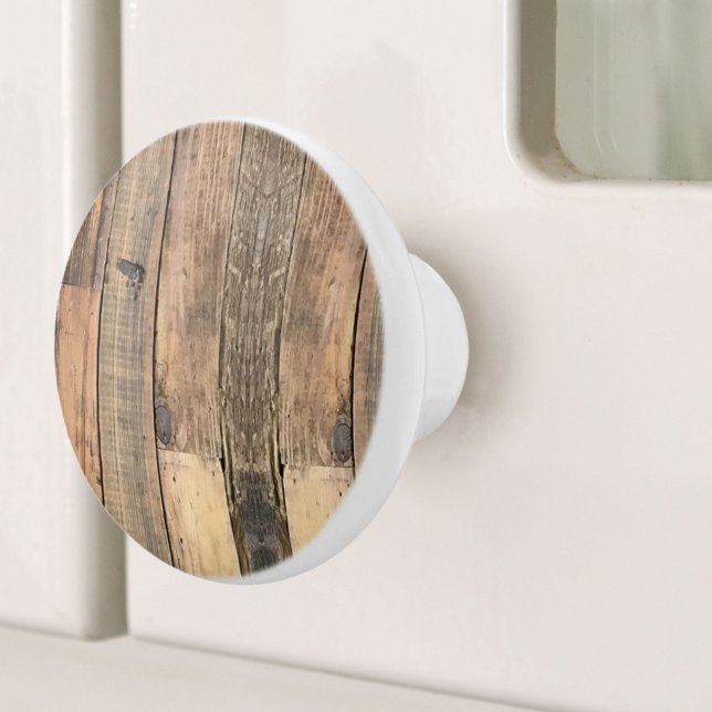 Rustic Western Country Farmhouse Brown Barn Wood  Ceramic Knob (Rustic Western Country Farmhouse Brown Barn Wood Ceramic Knob)