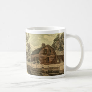 Rustic Western Country Farmhouse Chic Red Barn Coffee Mug