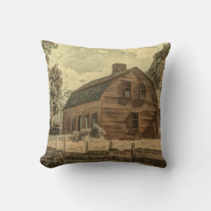 Rustic Western Country Farmhouse Chic Red Barn Throw Pillow