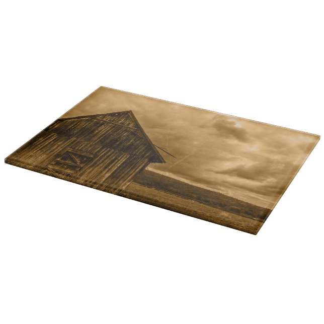 rustic western country farmhouse old barn cutting board (Corner)