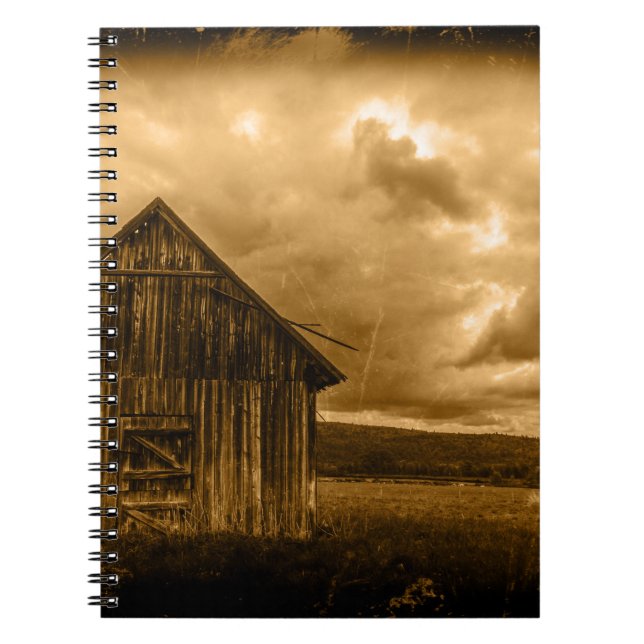 rustic western country farmhouse old barn notebook (Front)