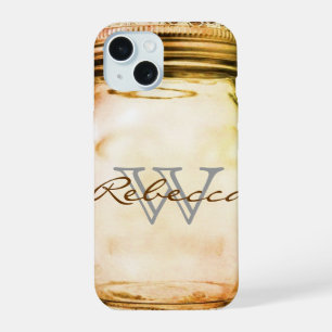 rustic western country lace customizable mason jar iPhone 15 case