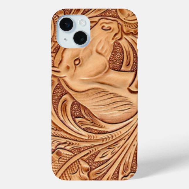 rustic western country leather equestrian horse Case-Mate iPhone case (Back)