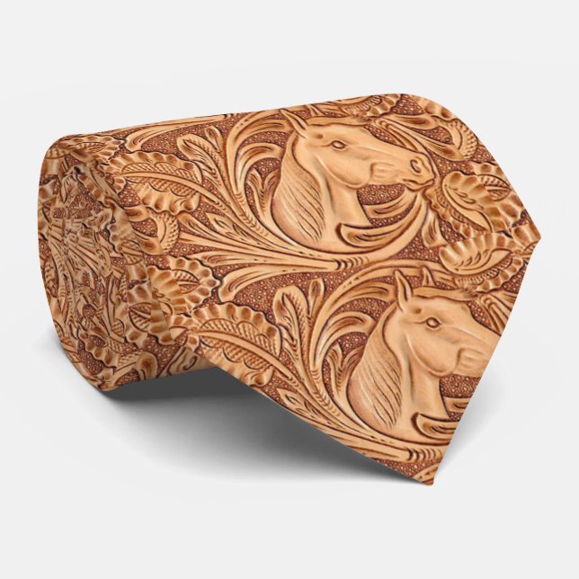 rustic western country leather equestrian horse tie (Rolled)