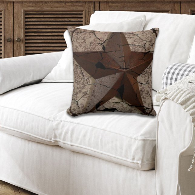 Rustic Western Country Primitive Texas Star Throw Pillow (Rustic Western Country Primitive Texas Star Throw Pillow)